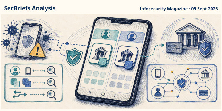 SecBriefs Analysis illustration for “Gigabud uses Android app cloning to separate fraud from malware alerts”; source Infosecurity Magazine, 09 Sept 2026.