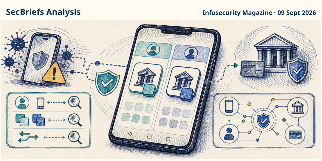 SecBriefs Analysis illustration for “Gigabud uses Android app cloning to separate fraud from malware alerts”; source Infosecurity Magazine, 09 Sept 2026.