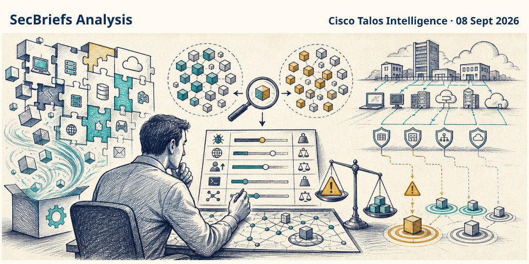 SecBriefs Analysis illustration for “A second September Patch Tuesday view reinforces the need for focused remediation”; source Cisco Talos Intelligence, 08 Sept 2026.