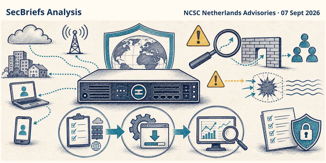SecBriefs Analysis illustration for “Citrix NetScaler fixes address authentication bypass and denial-of-service risks”; source NCSC Netherlands Advisories, 07 Sept 2026.