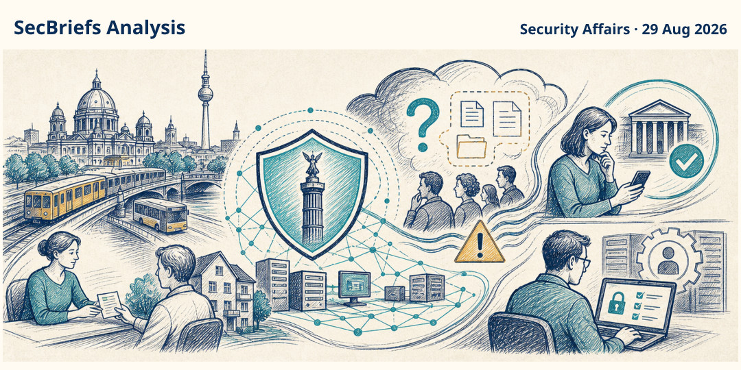 SecBriefs Analysis illustration for “Berlin refuses ransom demand as stolen-data claims grow”; source Security Affairs, 29 Aug 2026.