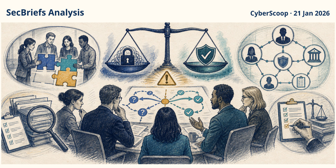 SecBriefs Analysis illustration for “Ransomware Negotiation Forces Security Teams to Balance Recovery, Law and Ethics”; source CyberScoop, 21 Jan 2026.
