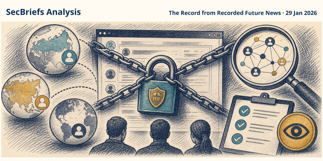 SecBriefs Analysis illustration for “FBI Apparently Seized Russia-Based RAMP Cybercrime Forum”; source The Record from Recorded Future News, 29 Jan 2026.