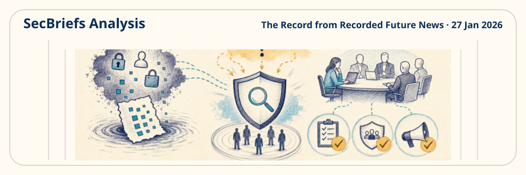 SecBriefs Analysis illustration for “Nike investigates alleged data leak after hackers claim cyber incident”; source The Record from Recorded Future News, 27 Jan 2026.