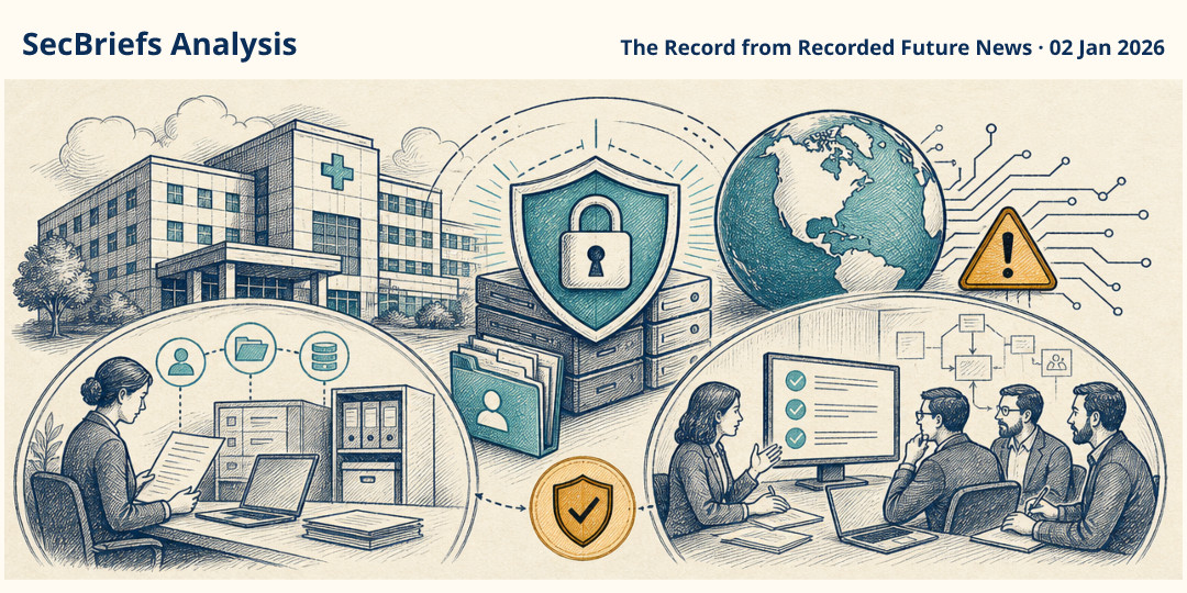 SecBriefs Analysis illustration for “Reported Covenant Health breach affected more than 478,000 people”; source The Record from Recorded Future News, 02 Jan 2026.
