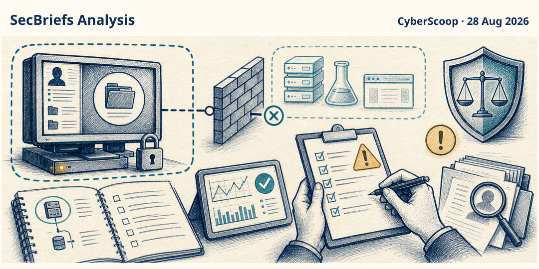 SecBriefs Analysis illustration for “ATF confirms breach of system holding investigation-target data”; source CyberScoop, 28 Aug 2026.