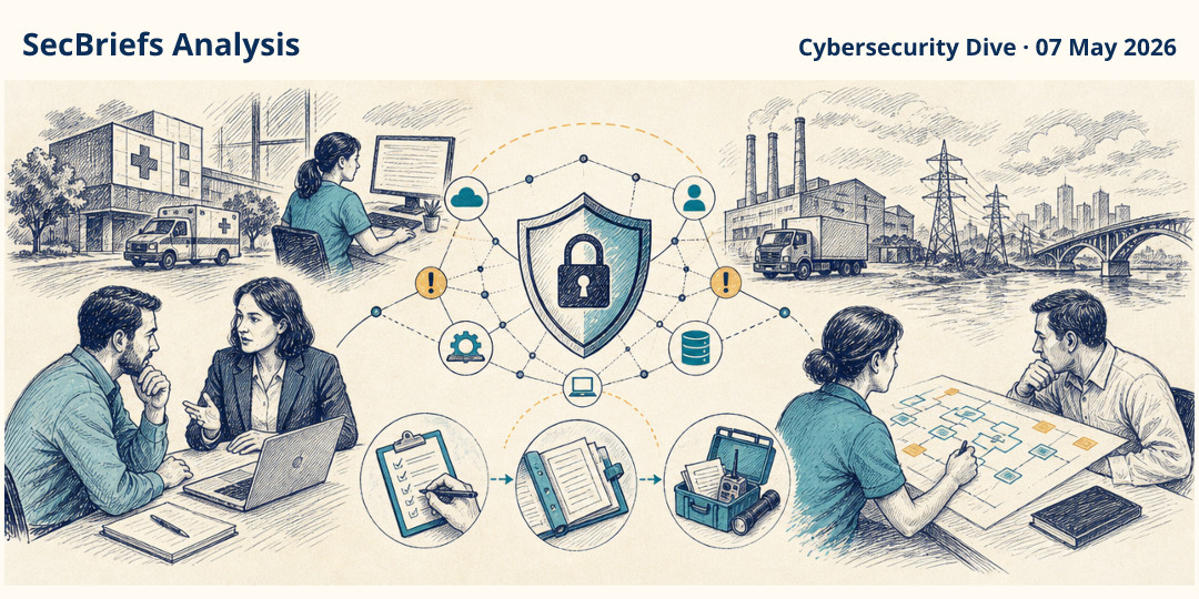 SecBriefs Analysis illustration for “Most ransomware attacks go undisclosed, limiting shared defense”; source Cybersecurity Dive, 07 May 2026.