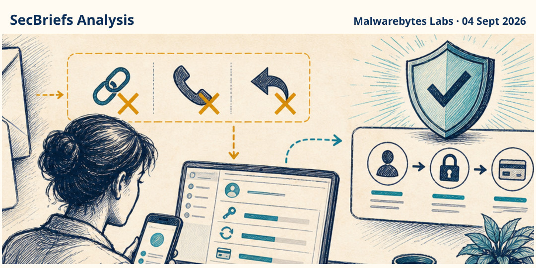 SecBriefs Analysis illustration for “X Money rollout linked to password-reset attacks”; source Malwarebytes Labs, 04 Sept 2026.