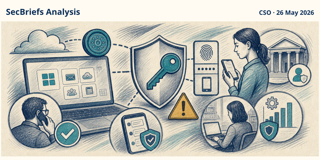 SecBriefs Analysis illustration for “Stolen Microsoft 365 tokens can bypass multifactor authentication”; source CSO, 26 May 2026.