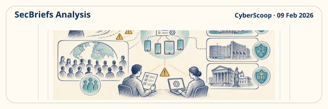 SecBriefs Analysis illustration for “Ivanti mobile-management zero-day fallout reaches nearly 100 victims”; source CyberScoop, 09 Feb 2026.