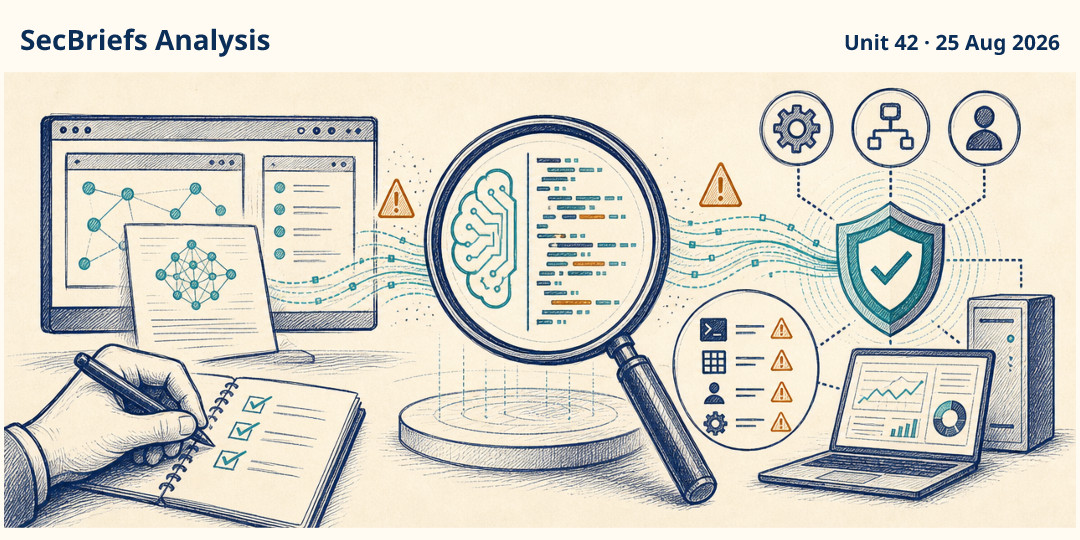 SecBriefs Analysis illustration for “Unit 42 examines AI-enabled malware from brand abuse to agentic execution”; source Unit 42, 25 Aug 2026.