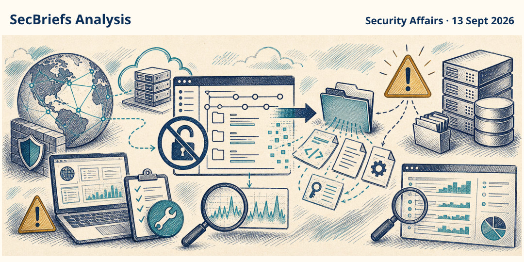 SecBriefs Analysis illustration for “Critical GitLab file-read flaw was reportedly exploited soon after disclosure”; source Security Affairs, 13 Sept 2026.