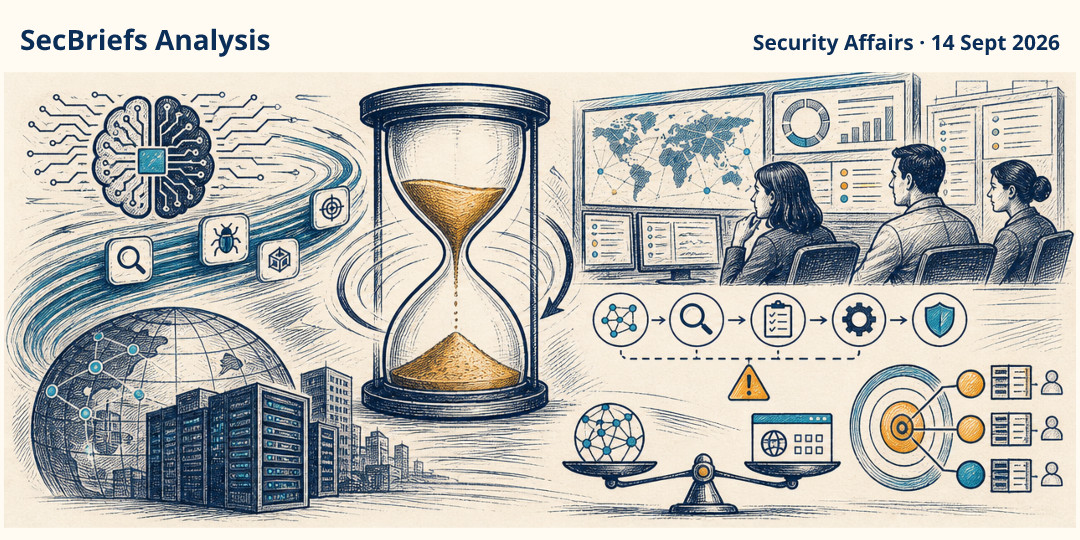 SecBriefs Analysis illustration for “ENISA assessment warns that frontier AI may accelerate cyberattacks”; source Security Affairs, 14 Sept 2026.