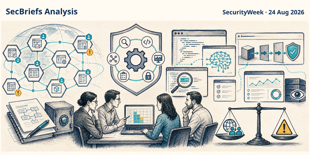 SecBriefs Analysis illustration for “Application security must address more than patch speed in AI-enabled environments”; source SecurityWeek, 24 Aug 2026.