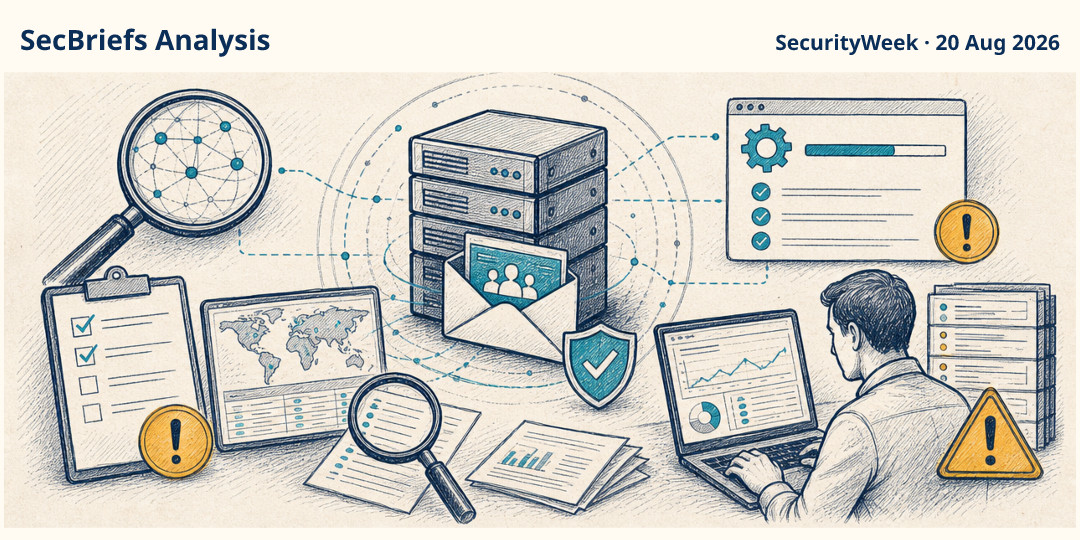 SecBriefs Analysis illustration for “Hackers target Zimbra servers in active exploitation campaign”; source SecurityWeek, 20 Aug 2026.