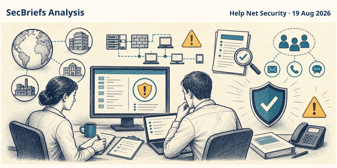 SecBriefs Analysis illustration for “CISA says Medusa ransomware has hit more than 500 organizations”; source Help Net Security, 19 Aug 2026.