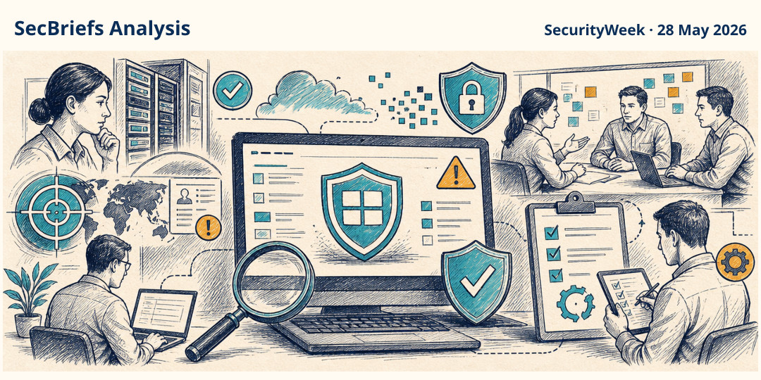 SecBriefs Analysis illustration for “FortiClient management flaw is being exploited in active attacks”; source SecurityWeek, 28 May 2026.