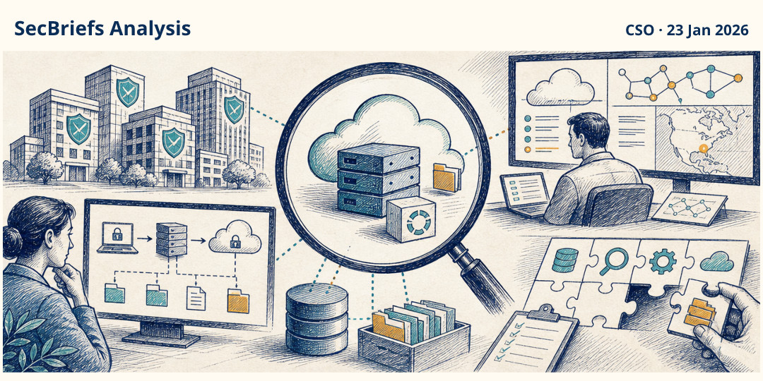 SecBriefs Analysis illustration for “A Restic clue helped 12 US firms recover INC-encrypted data”; source CSO, 23 Jan 2026.