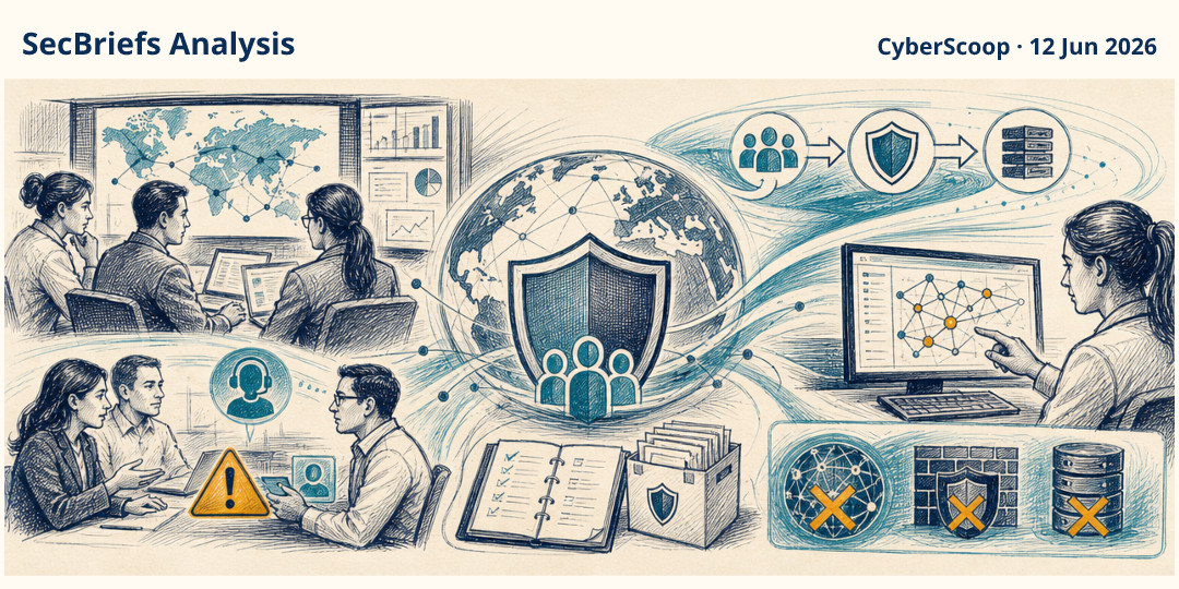 SecBriefs Analysis illustration for “FBI action targeted cybercrime network linked to $1.9 billion in losses”; source CyberScoop, 12 Jun 2026.