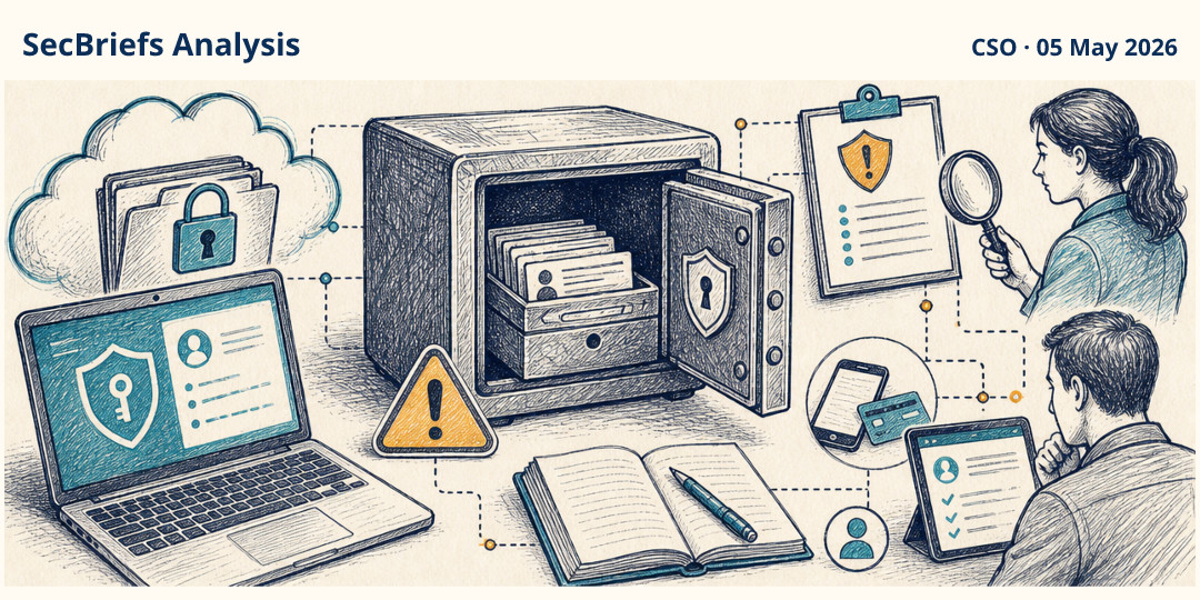 SecBriefs Analysis illustration for “Edge password manager reportedly stored credentials in plain text”; source CSO, 05 May 2026.