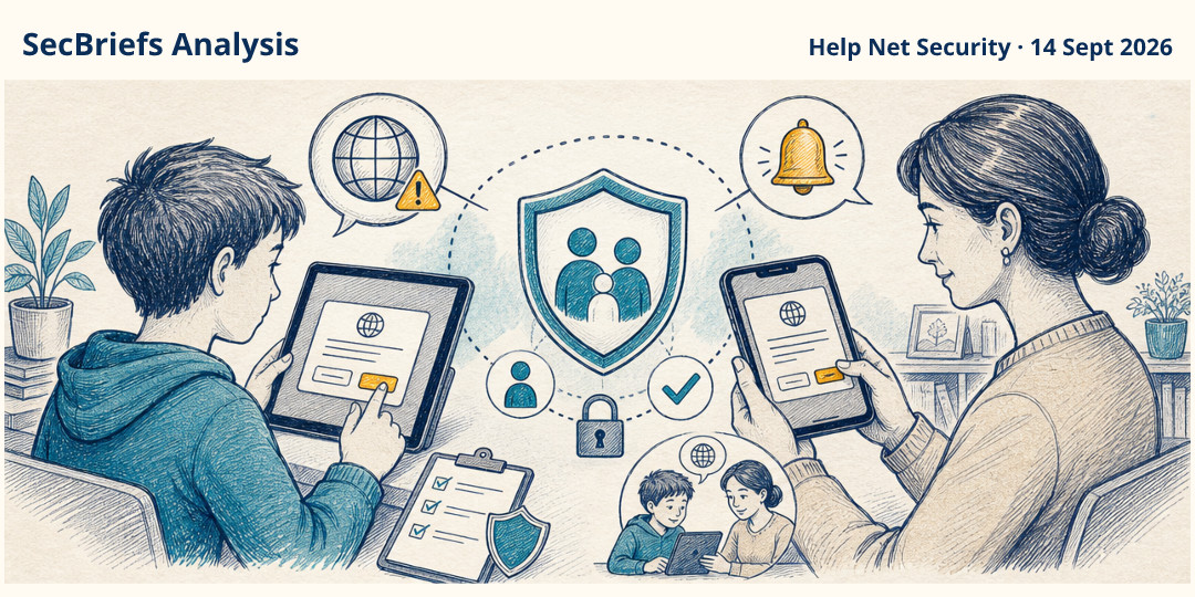 SecBriefs Analysis illustration for “Apple rolls out website-approval controls for child accounts”; source Help Net Security, 14 Sept 2026.